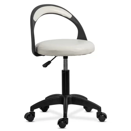 Silla de oficina para clínica dental Fenix Cuero Blanco Frente